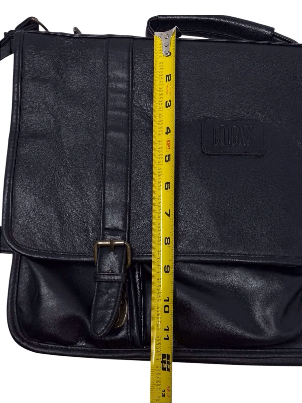 Vintage Bill Blass Black Leather Laptop/Briefcase/Messenger Bag adjustable strap